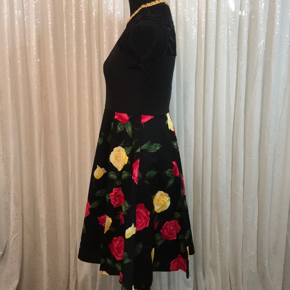 Vintage Floral Print Lace Insert Dress - Picture 6 of 8